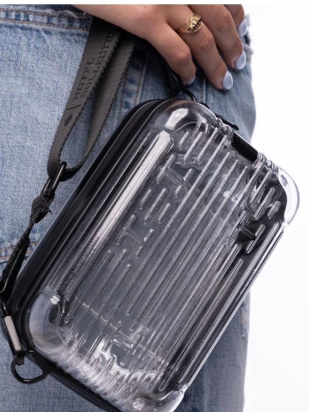 Hotel Collection Clear Crossbody Bag with Black Trim